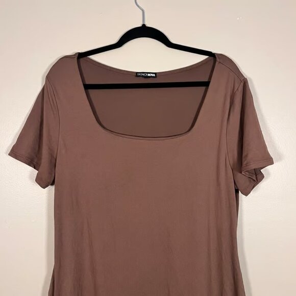 Women’s Fashion Nova Square Neck Stretchy Bodycon Clubwear Sexy Mini Dress 2XL - Picture 4 of 6